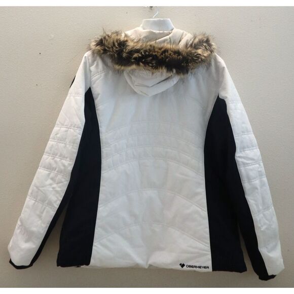 Obermeyer Women's Sz 14 White Tuscany II Insulated Winter Puffer Jacket - Picture 2 of 16